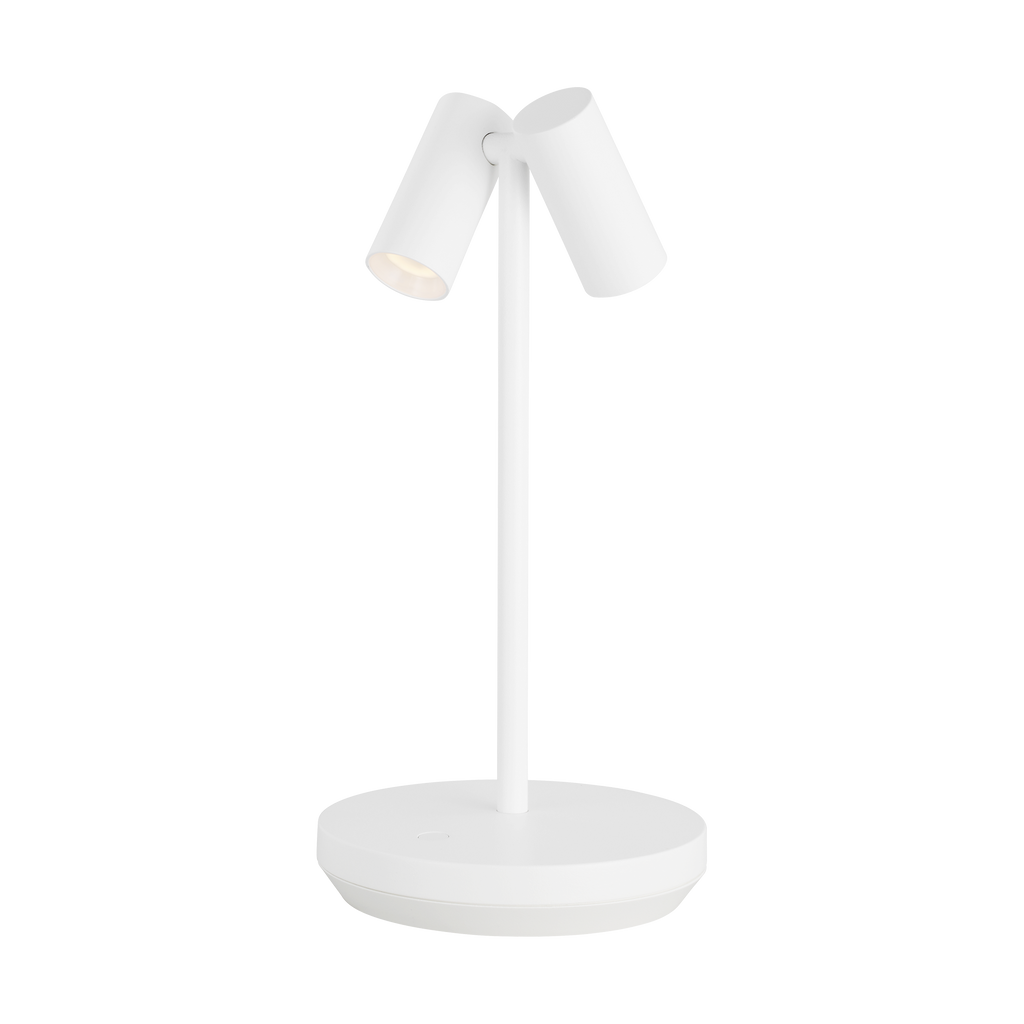 Doppia Short Accent Rechargeable Table Lamp Matte White 2700K 90 CRI