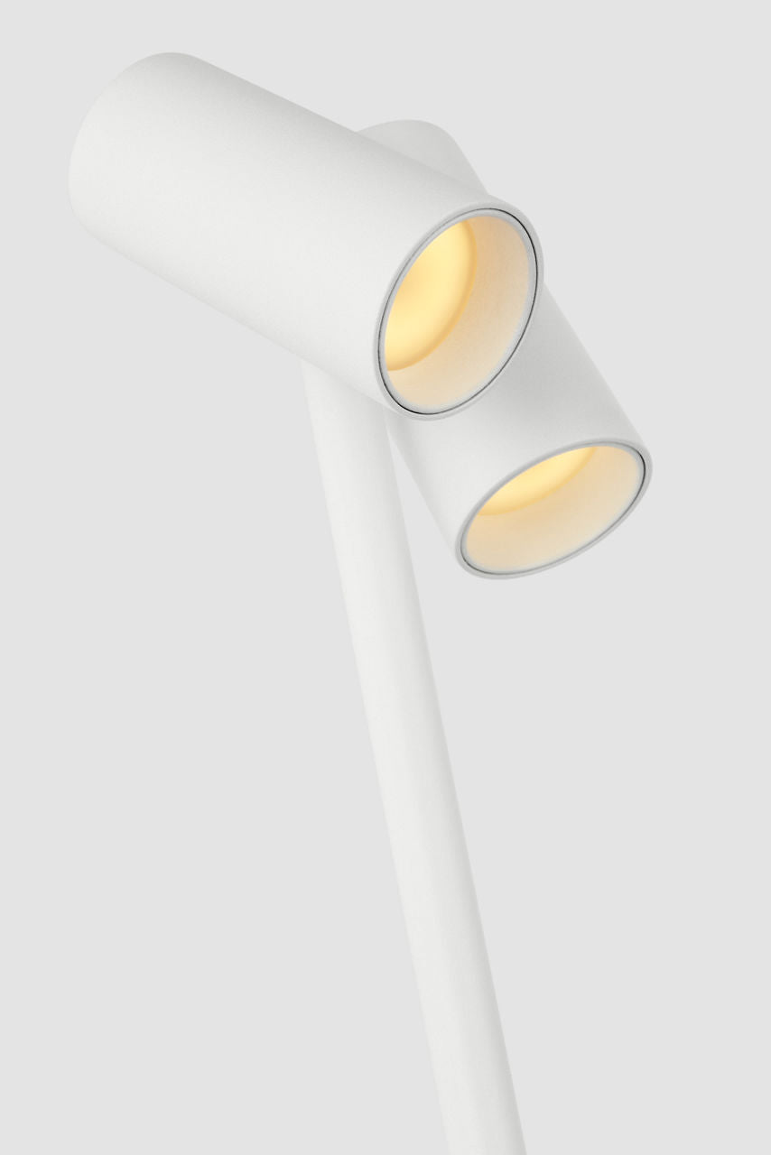 Doppia Short Accent Rechargeable Table Lamp Matte White 2700K 90 CRI