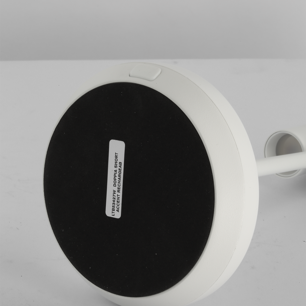 Doppia Short Accent Rechargeable Table Lamp Matte White 2700K 90 CRI