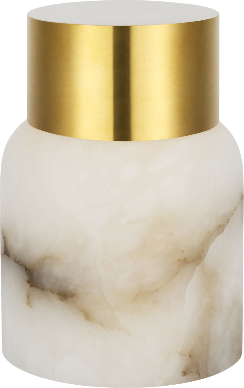 Caspe Alabaster 7 Rechargeable Table Lamp hand rubbed antique brass 2700K 90 CRI