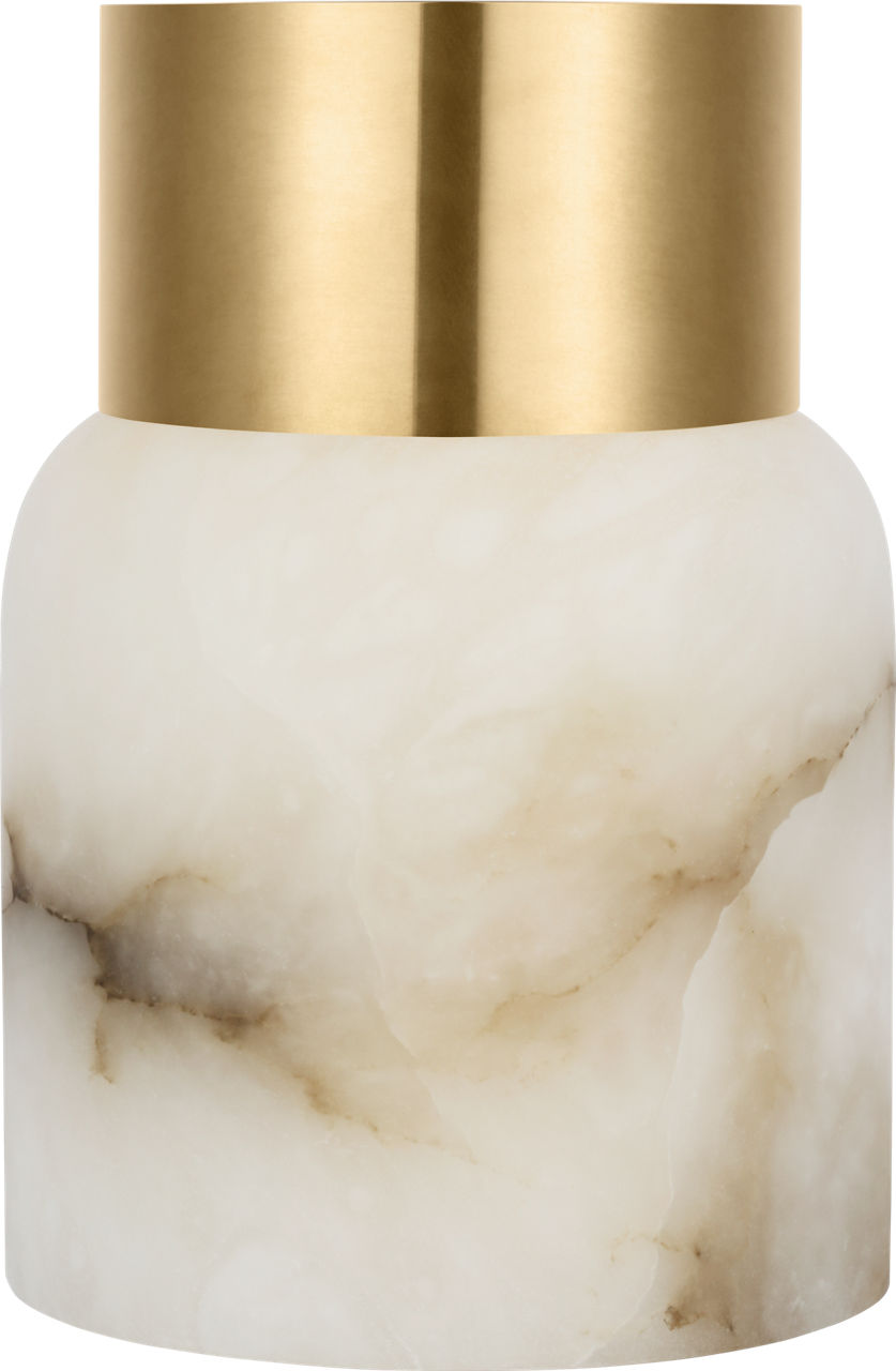 Caspe Alabaster 7 Rechargeable Table Lamp hand rubbed antique brass 2700K 90 CRI