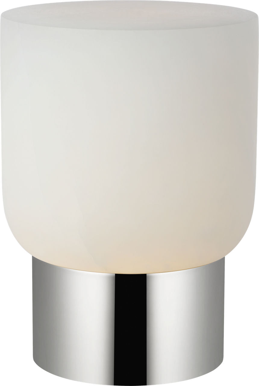 Caspe Alabaster 7 Rechargeable Table Lamp Polished Nickel 2700K 90 CRI
