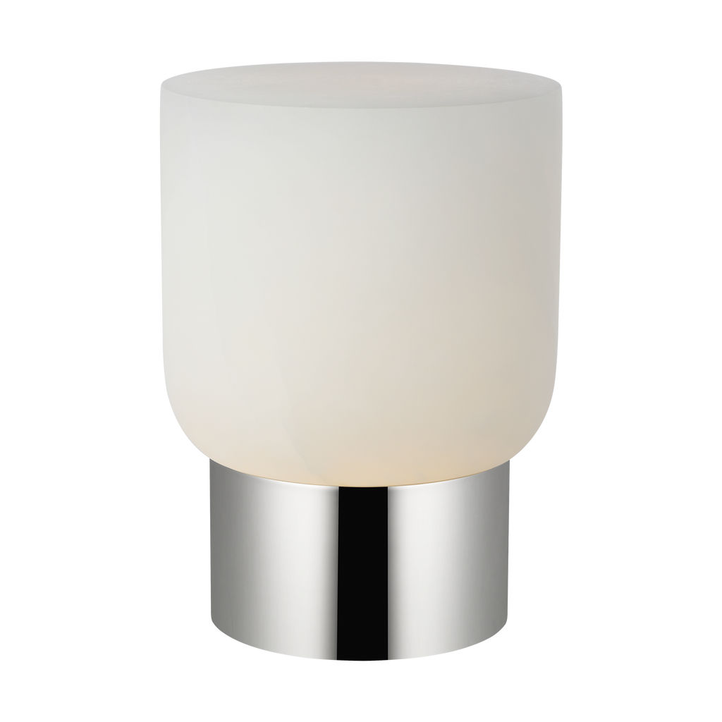 Caspe Alabaster 7 Rechargeable Table Lamp Polished Nickel 2700K 90 CRI