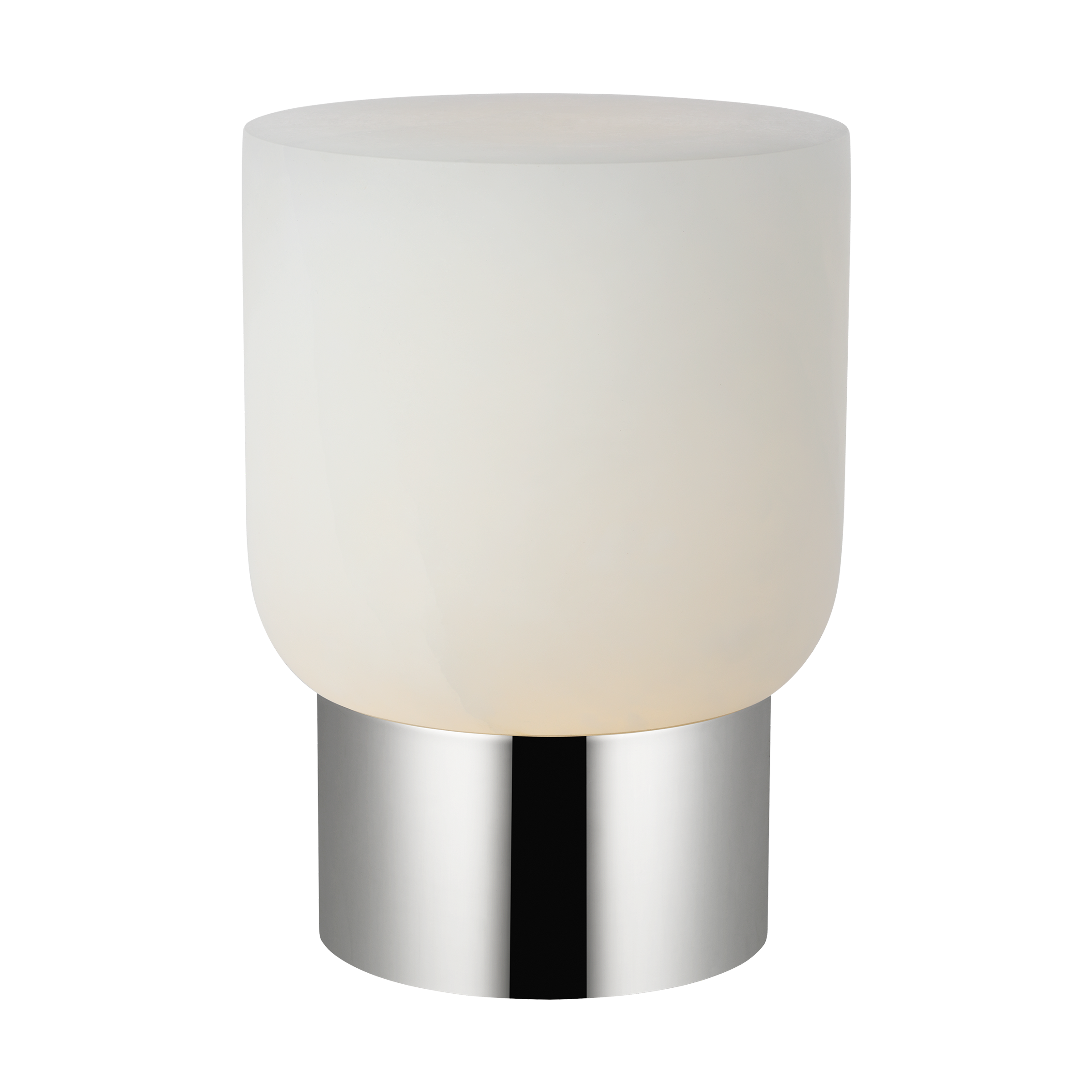 Caspe Alabaster 7 Rechargeable Table Lamp Polished Nickel 2700K 90 CRI