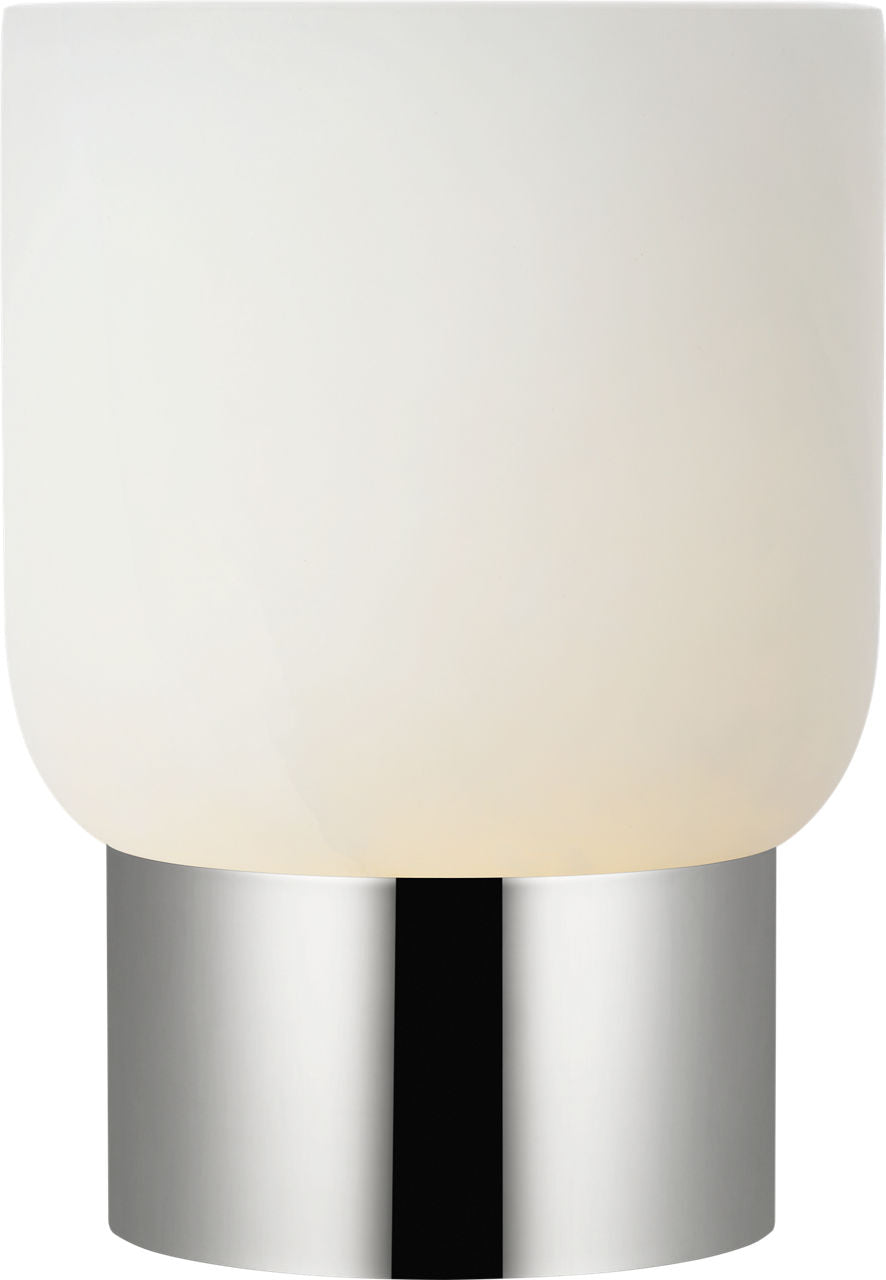 Caspe Alabaster 7 Rechargeable Table Lamp Polished Nickel 2700K 90 CRI