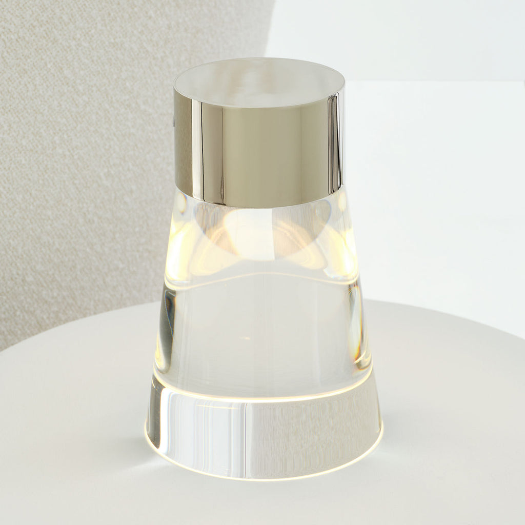 Caspe 8 Rechargeable Table Lamp polished nickel 2700K 90 CRI