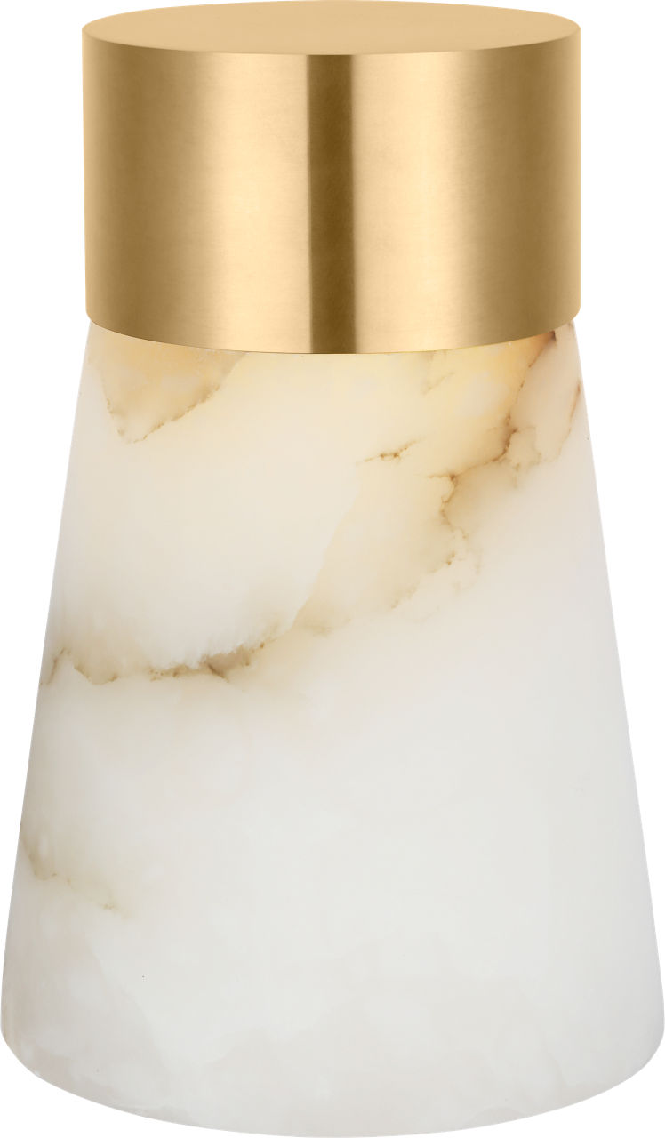 Caspe Alabaster 8 Rechargeable Table Lamp Hand Rubbed Antique Brass 2700K 90 CRI