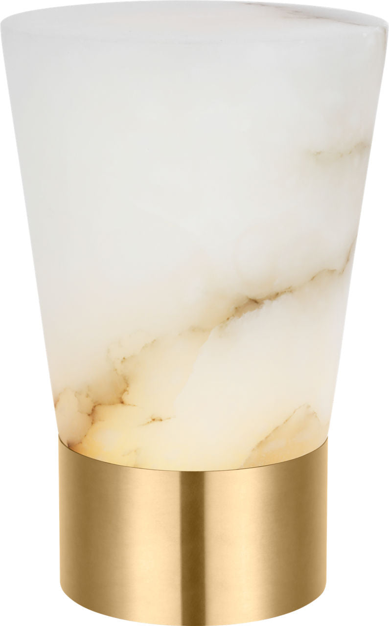 Caspe Alabaster 8 Rechargeable Table Lamp Hand Rubbed Antique Brass 2700K 90 CRI