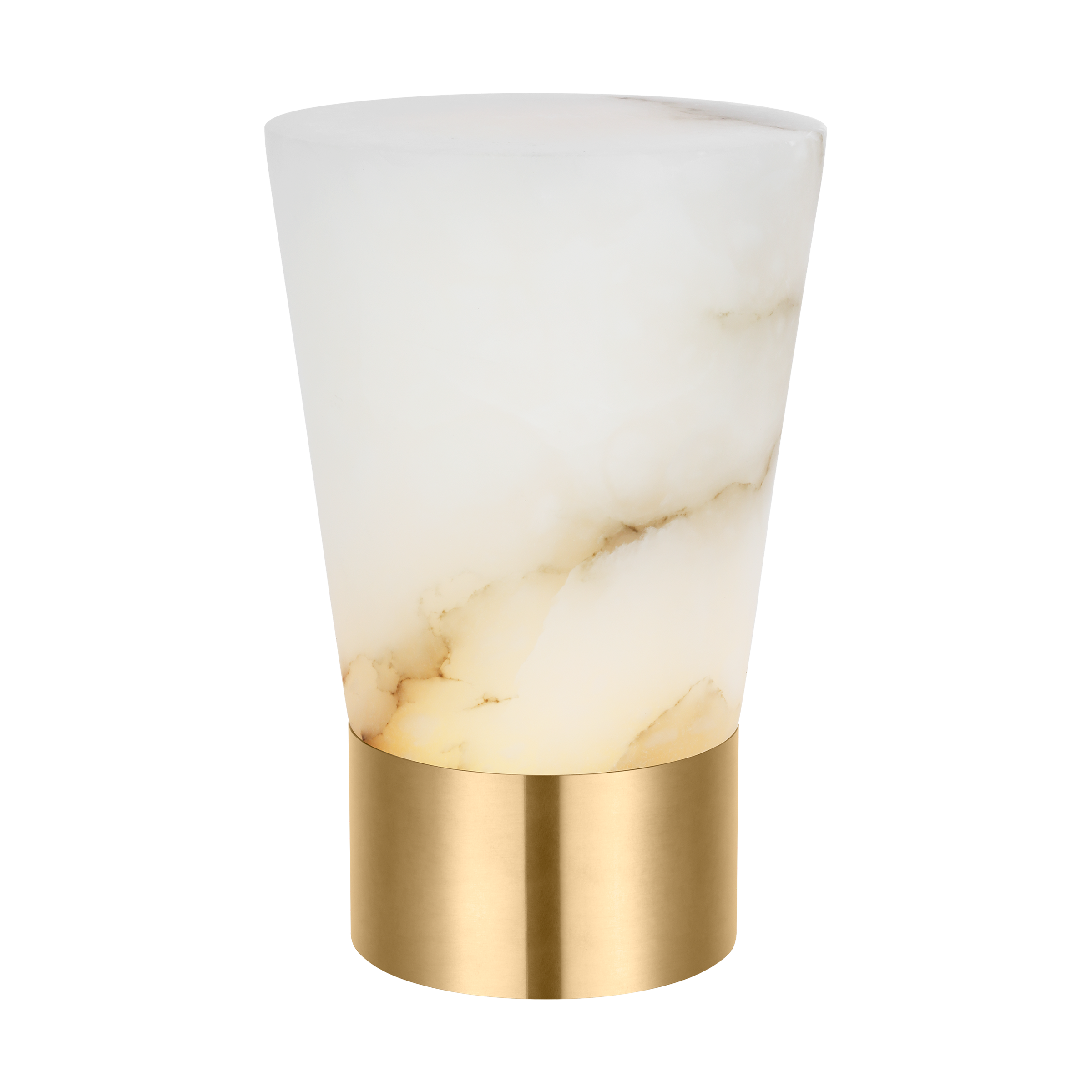 Caspe Alabaster 8 Rechargeable Table Lamp Hand Rubbed Antique Brass 2700K 90 CRI