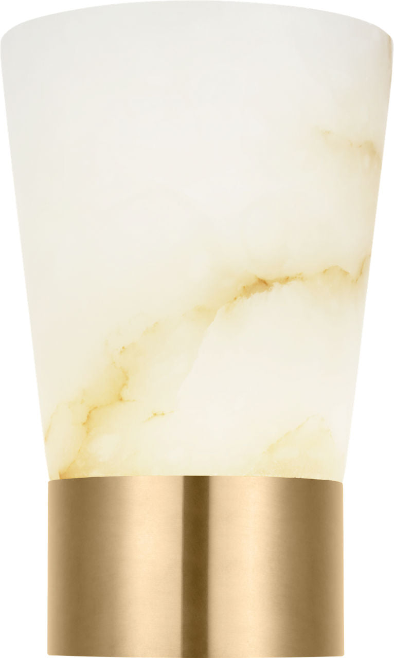 Caspe Alabaster 8 Rechargeable Table Lamp Hand Rubbed Antique Brass 2700K 90 CRI
