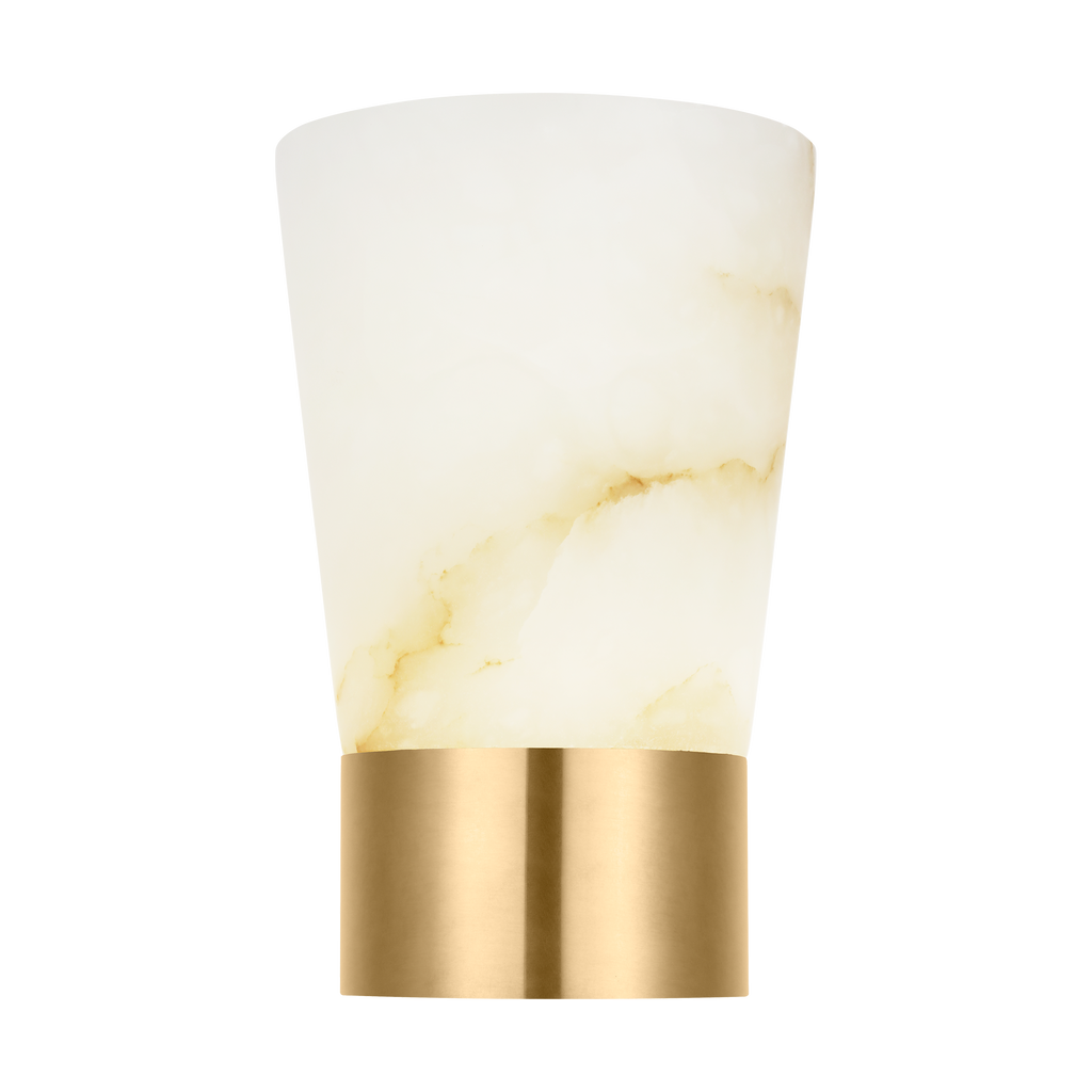 Caspe Alabaster 8 Rechargeable Table Lamp Hand Rubbed Antique Brass 2700K 90 CRI