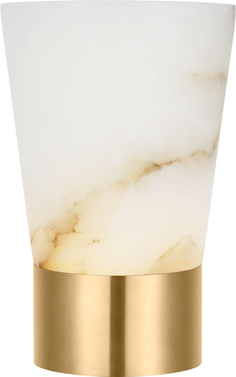 Caspe Alabaster 8 Rechargeable Table Lamp Hand Rubbed Antique Brass 2700K 90 CRI