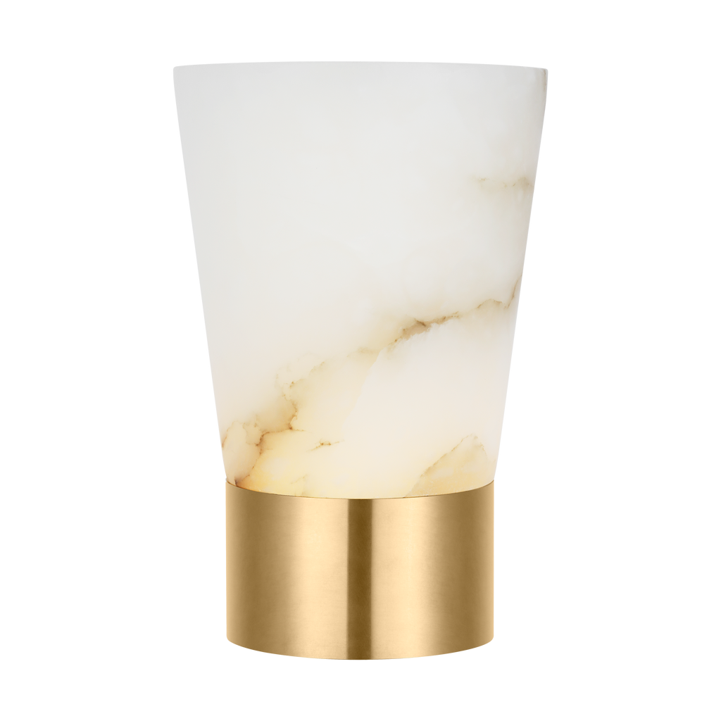 Caspe Alabaster 8 Rechargeable Table Lamp Hand Rubbed Antique Brass 2700K 90 CRI