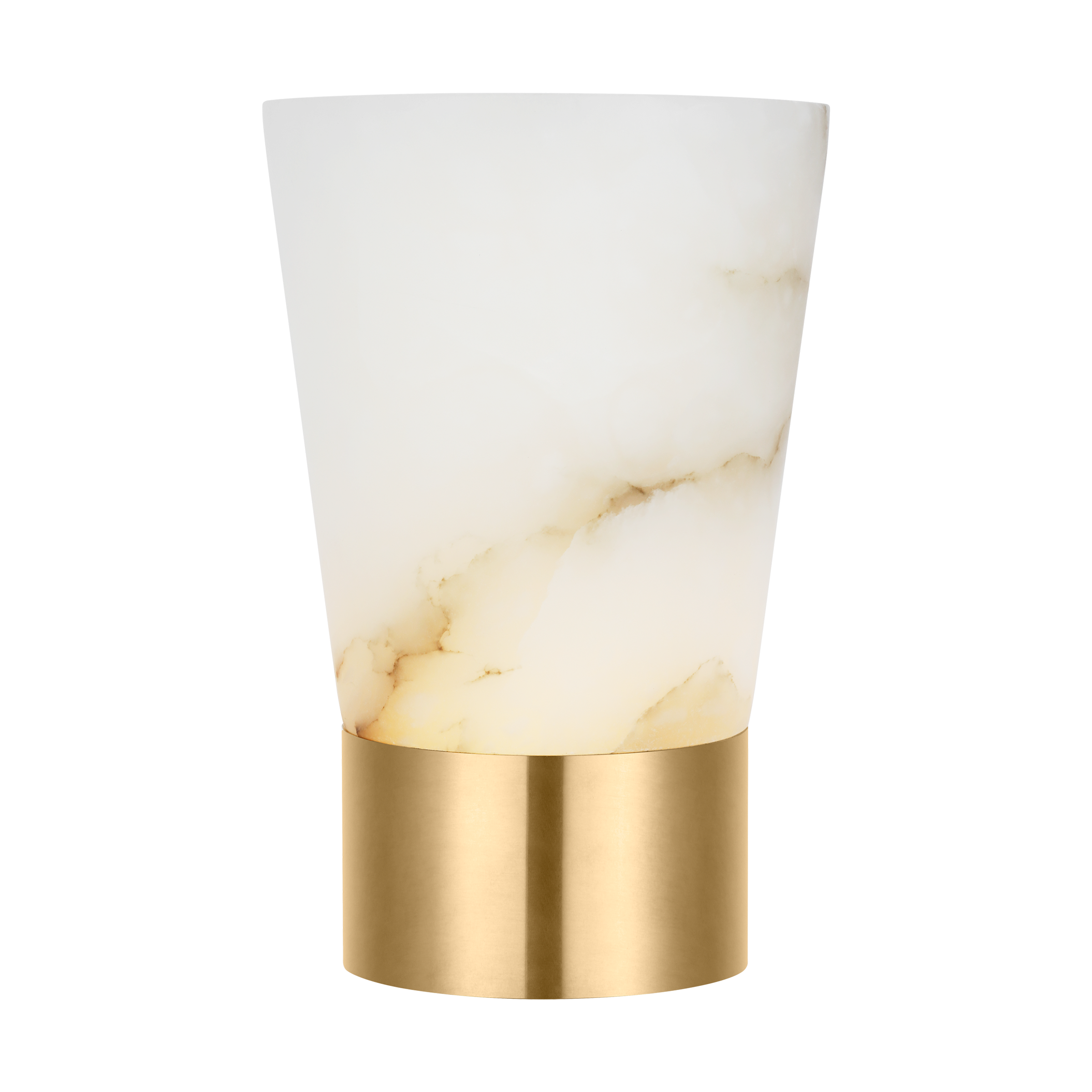 Caspe Alabaster 8 Rechargeable Table Lamp Hand Rubbed Antique Brass 2700K 90 CRI