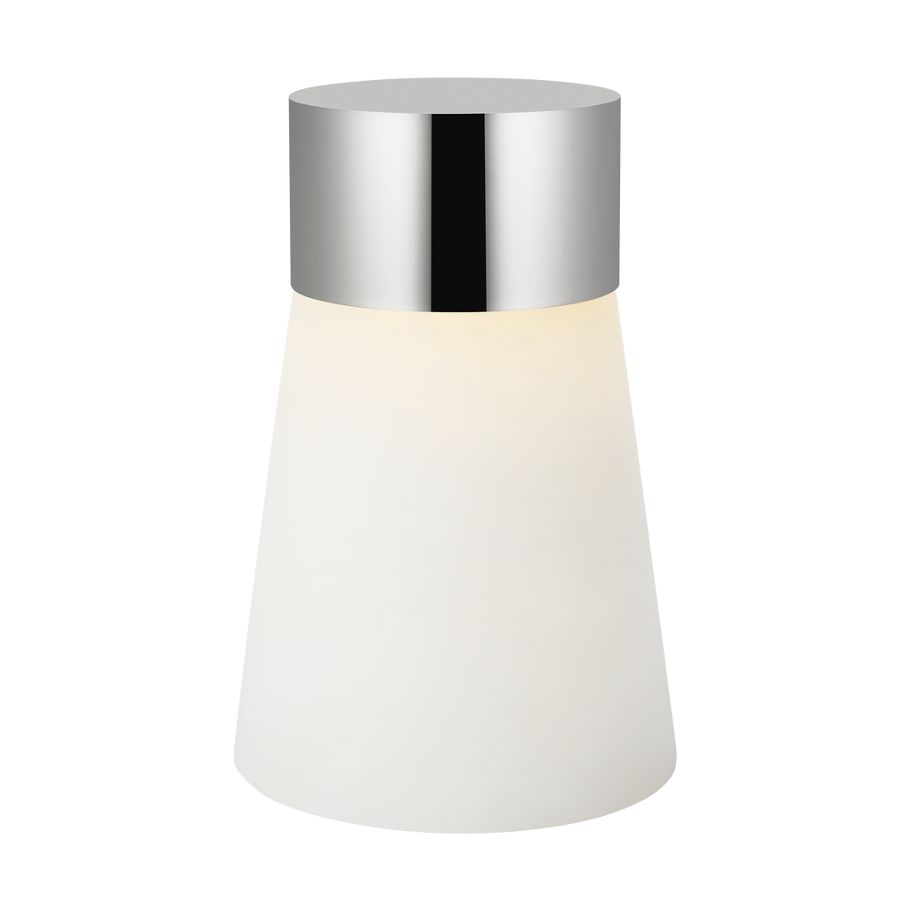 Caspe Alabaster 8 Rechargeable Table Lamp polished nickel 2700K 90 CRI