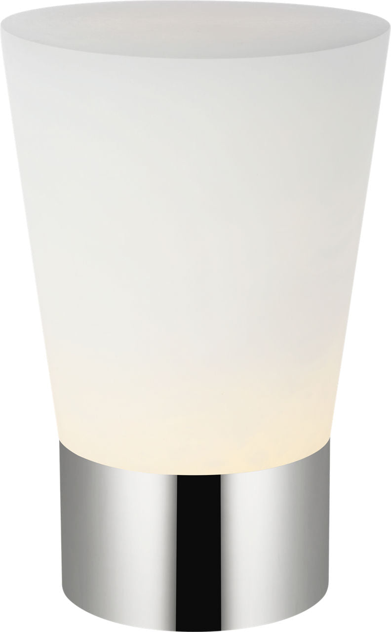 Caspe Alabaster 8 Rechargeable Table Lamp polished nickel 2700K 90 CRI