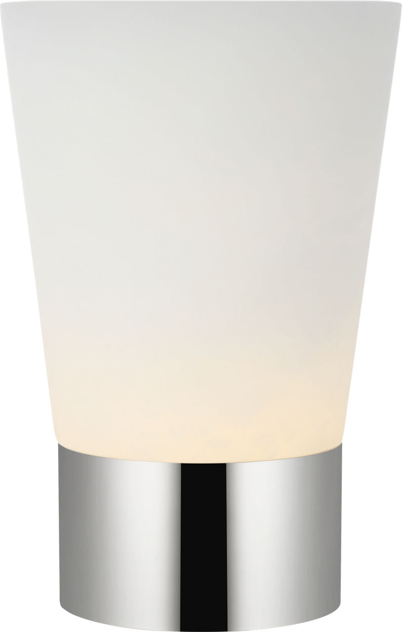 Caspe Alabaster 8 Rechargeable Table Lamp polished nickel 2700K 90 CRI