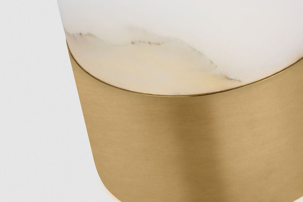 Caspe Alabaster 6 Rechargeable Table Lamp hand rubbed antique brass 2700K 90 CRI