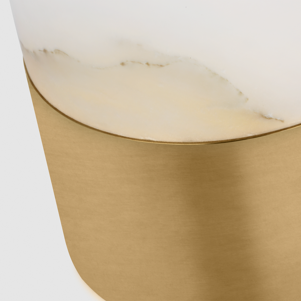 Caspe Alabaster 6 Rechargeable Table Lamp hand rubbed antique brass 2700K 90 CRI