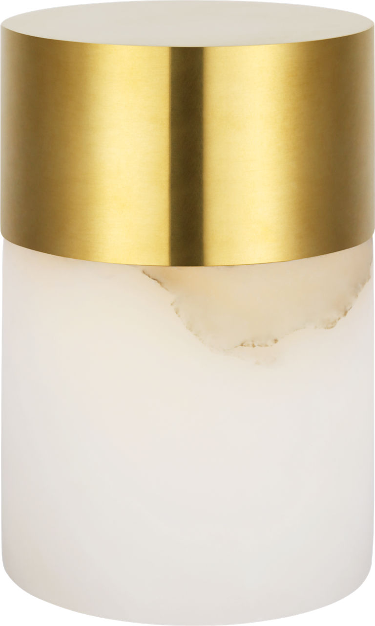 Caspe Alabaster 6 Rechargeable Table Lamp hand rubbed antique brass 2700K 90 CRI