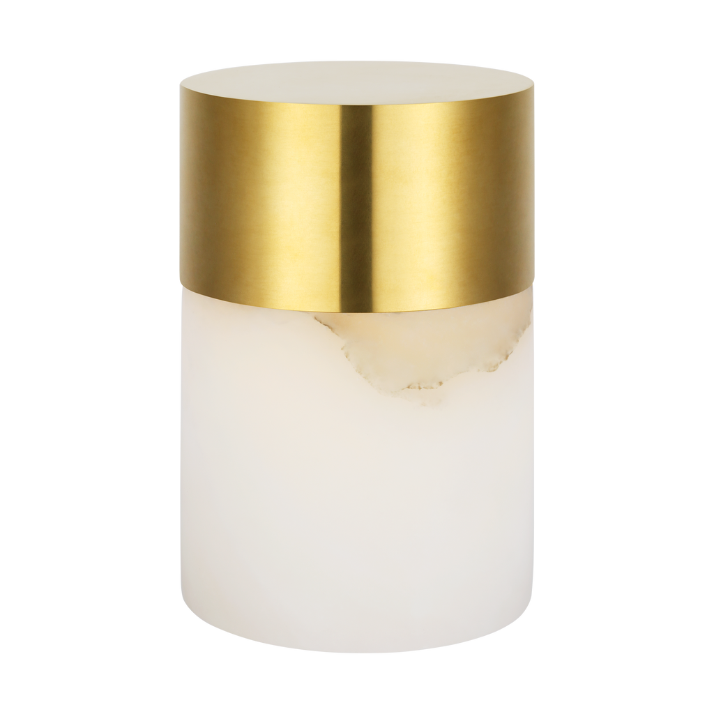 Caspe Alabaster 6 Rechargeable Table Lamp hand rubbed antique brass 2700K 90 CRI