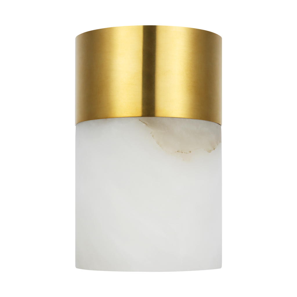 Caspe Alabaster 6 Rechargeable Table Lamp hand rubbed antique brass 2700K 90 CRI