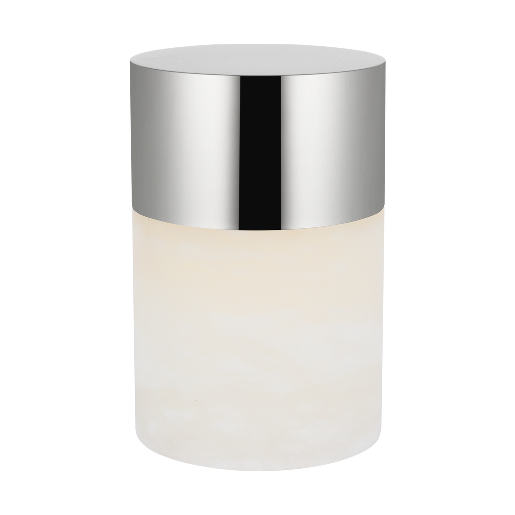 Caspe Alabaster 6 Rechargeable Table Lamp Polished Nickel 2700K 90 CRI