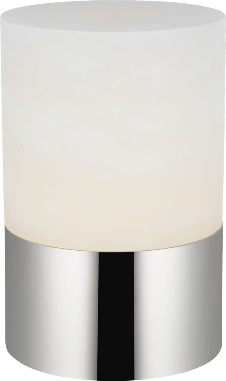 Caspe Alabaster 6 Rechargeable Table Lamp Polished Nickel 2700K 90 CRI