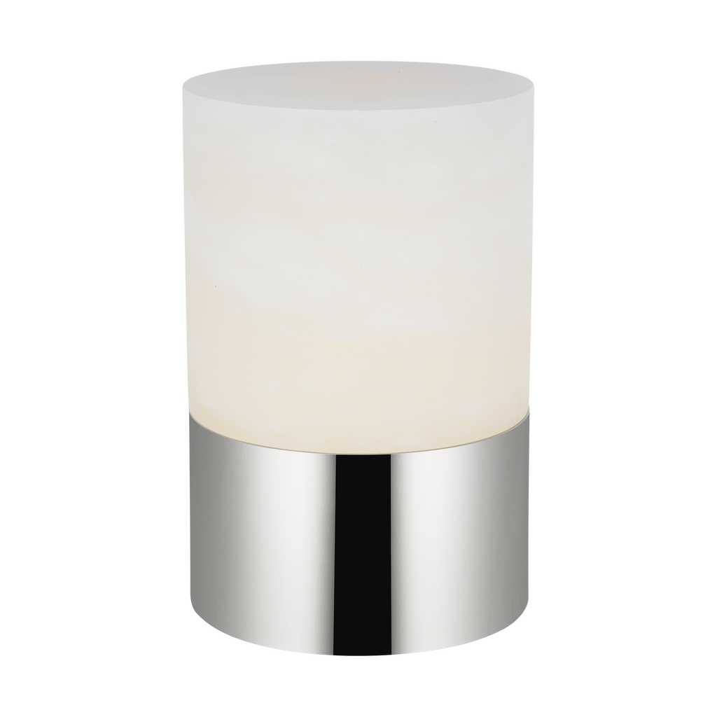 Caspe Alabaster 6 Rechargeable Table Lamp Polished Nickel 2700K 90 CRI