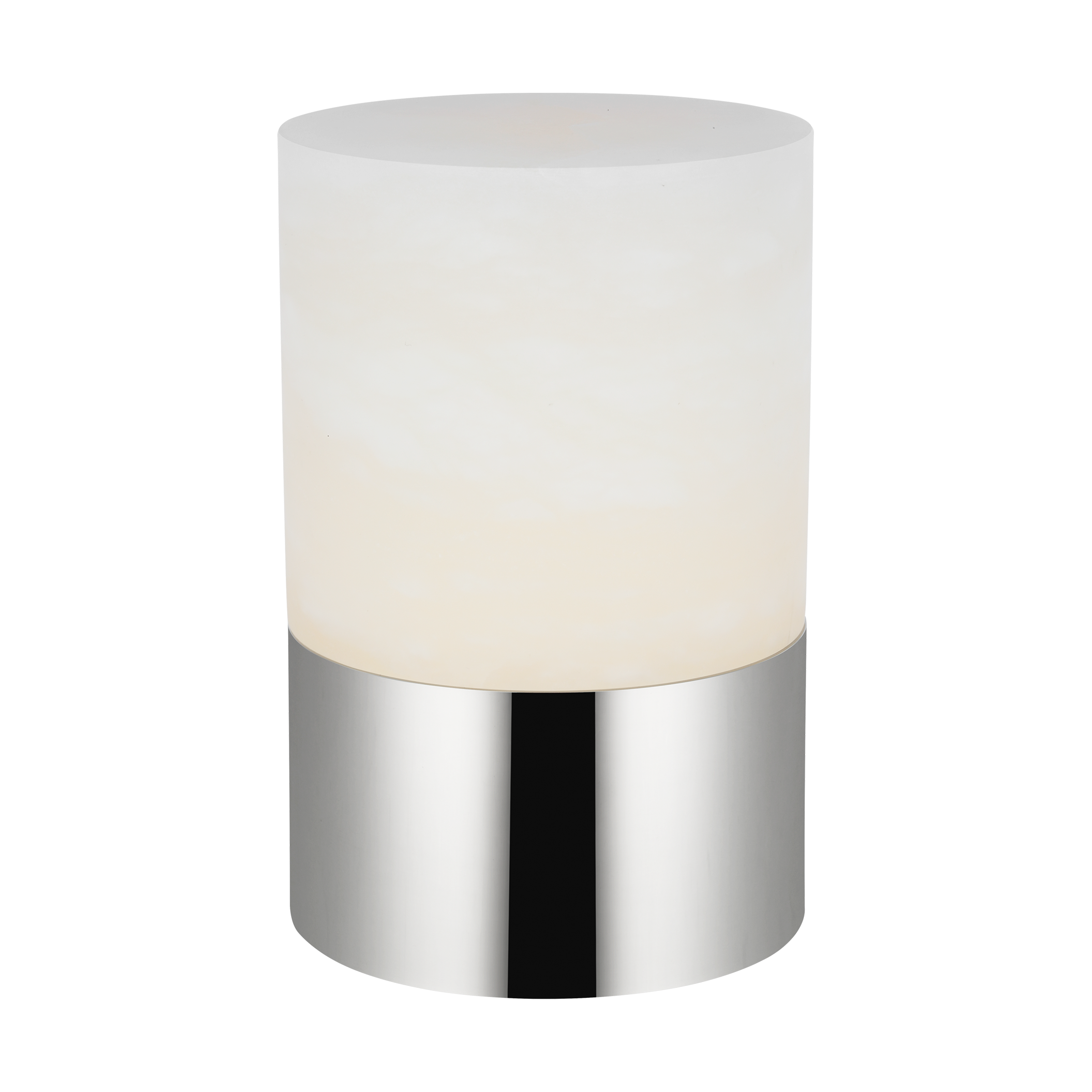 Caspe Alabaster 6 Rechargeable Table Lamp Polished Nickel 2700K 90 CRI