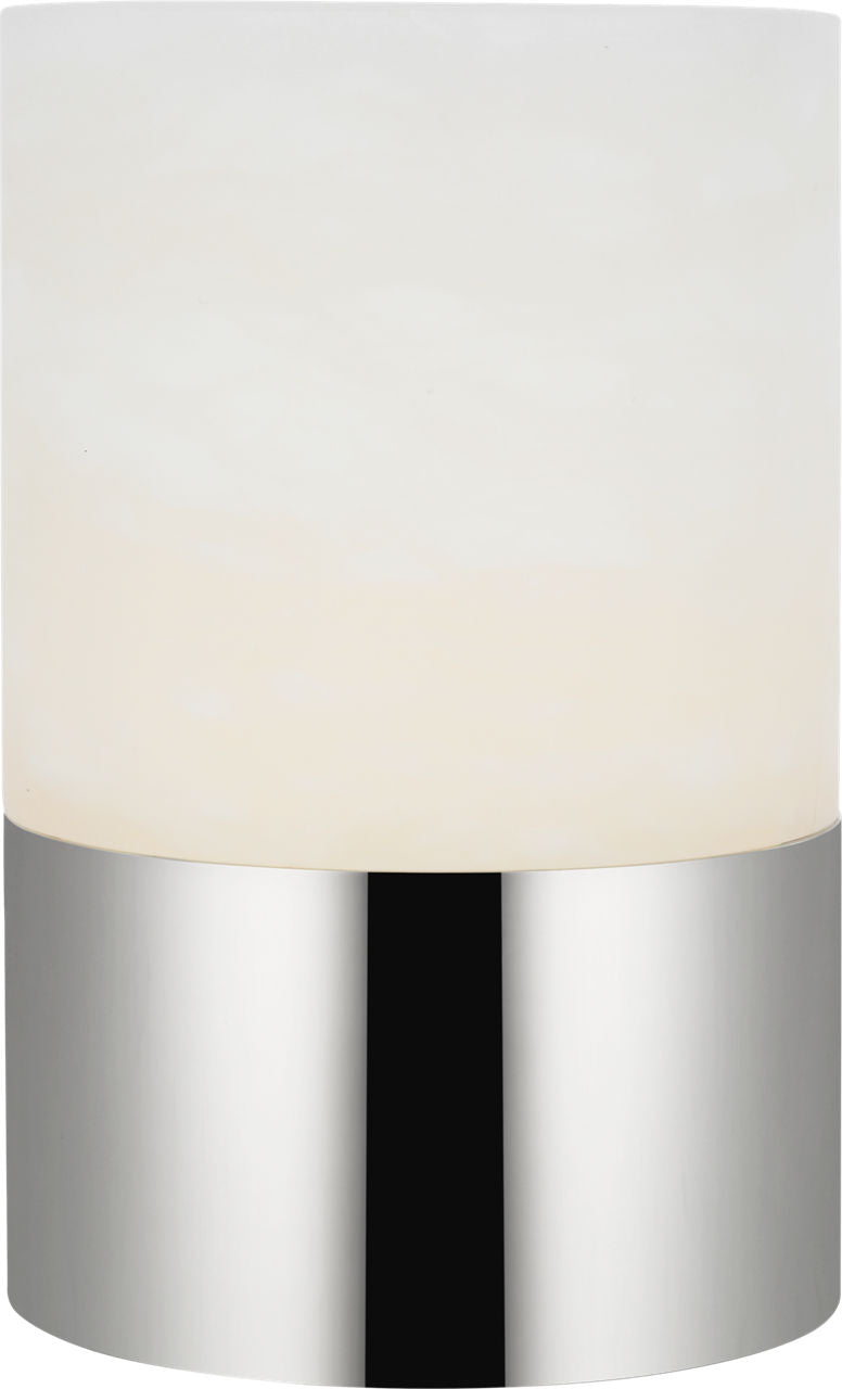 Caspe Alabaster 6 Rechargeable Table Lamp Polished Nickel 2700K 90 CRI