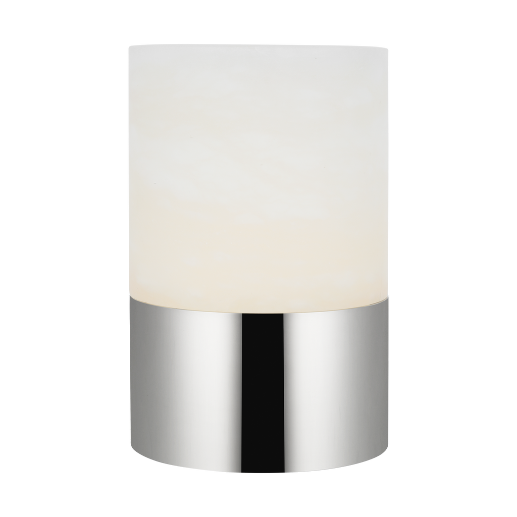 Caspe Alabaster 6 Rechargeable Table Lamp Polished Nickel 2700K 90 CRI