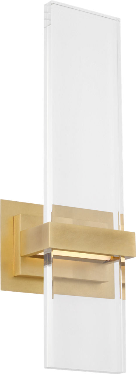Flyta Medium Sconce Clear Natural Brass 2700K 90 CRI