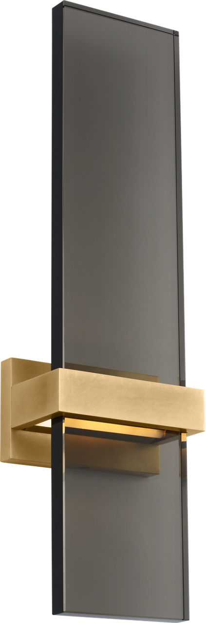 Flyta Medium Sconce Transparent Smoke Natural Brass 2700K 90 CRI