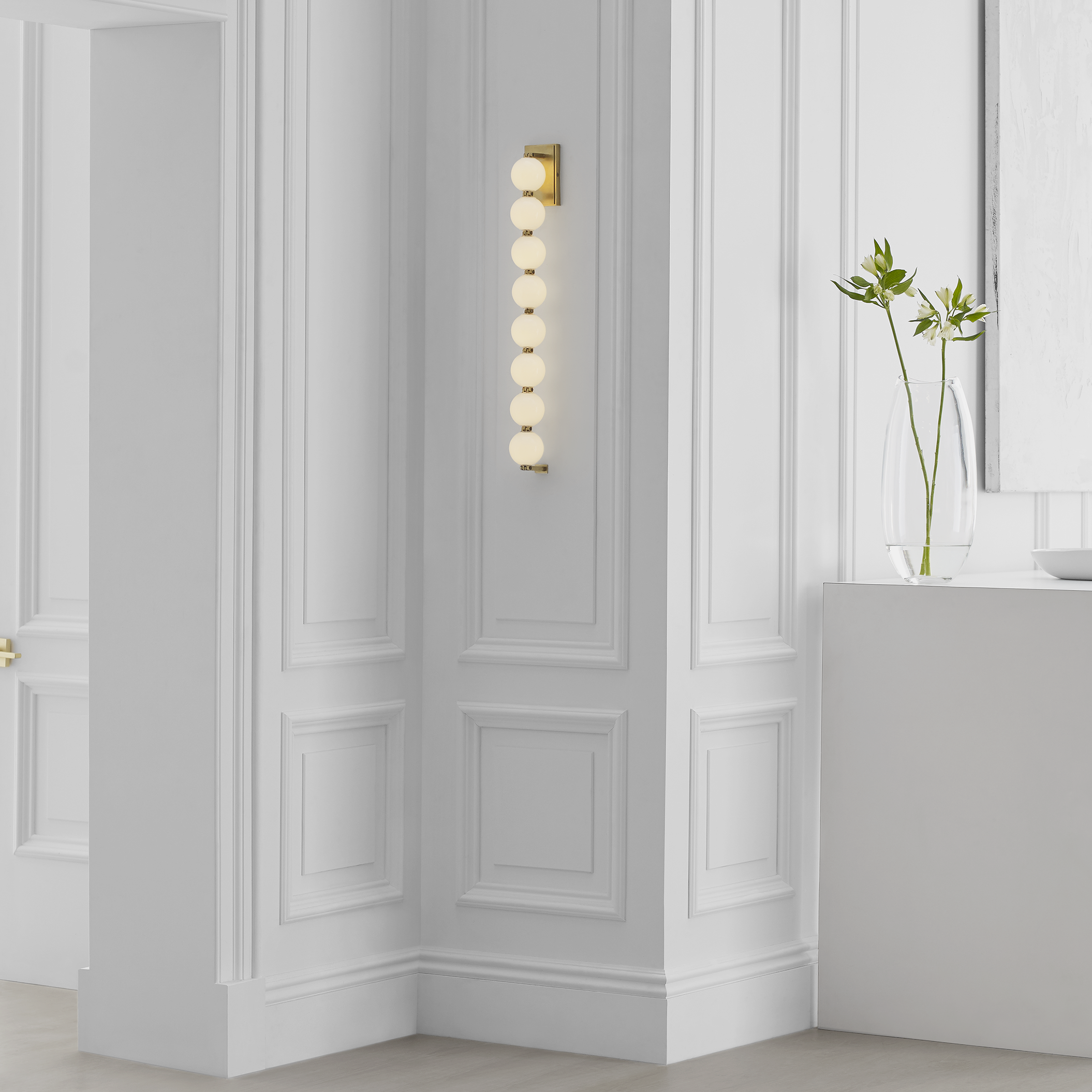 Perle 28 Sconce Natural Brass 2700K 90 CRI
