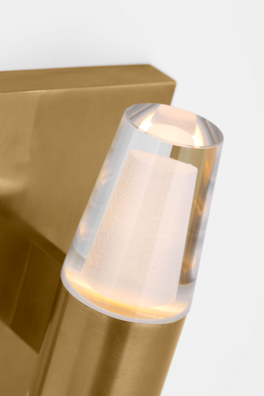 Lassell Single Short Sconce | Natural Brass 2700K 120V