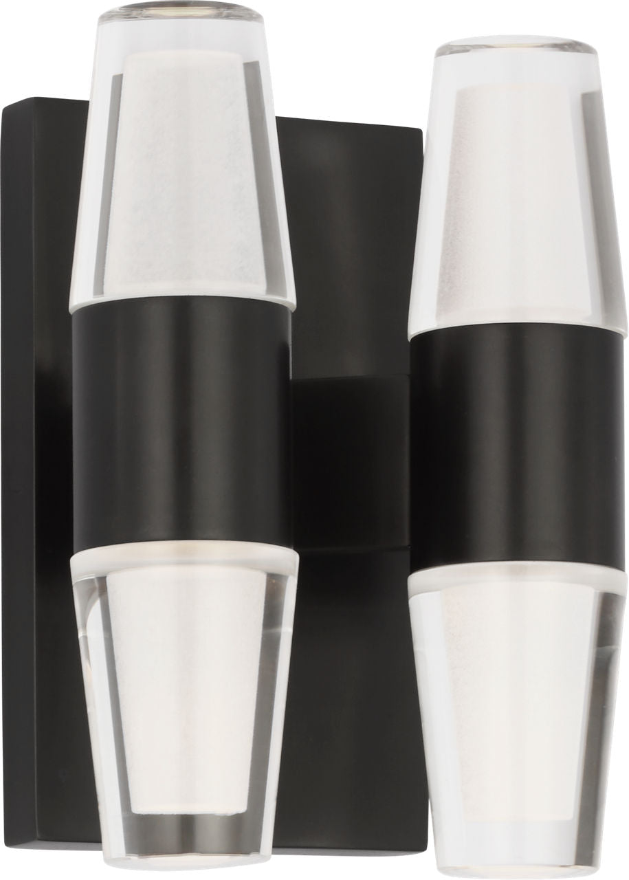 Lassell Double Short Sconce | Dark Bronze 2700K 120V