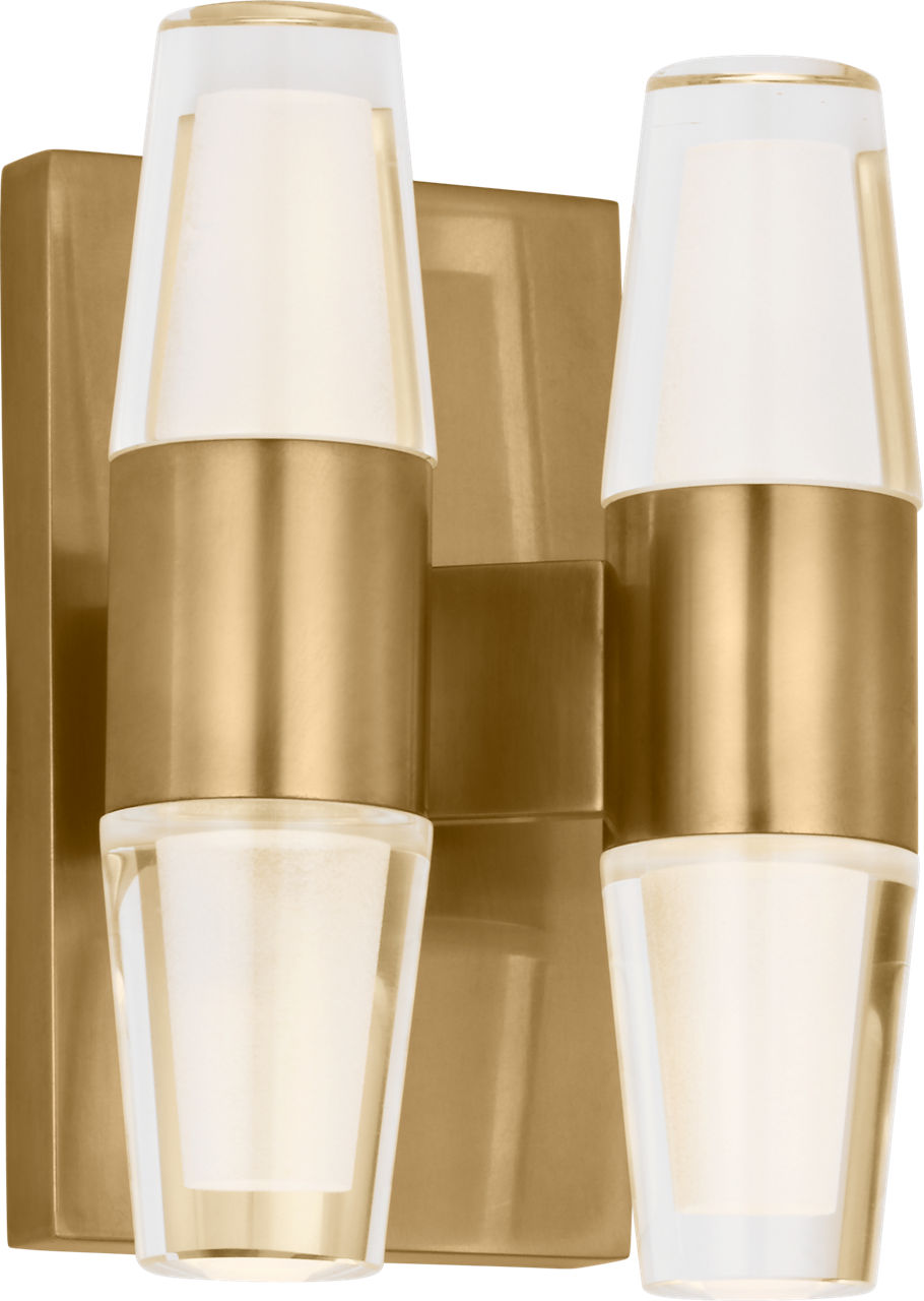Lassell Double Short Sconce | Natural Brass 2700K 120V