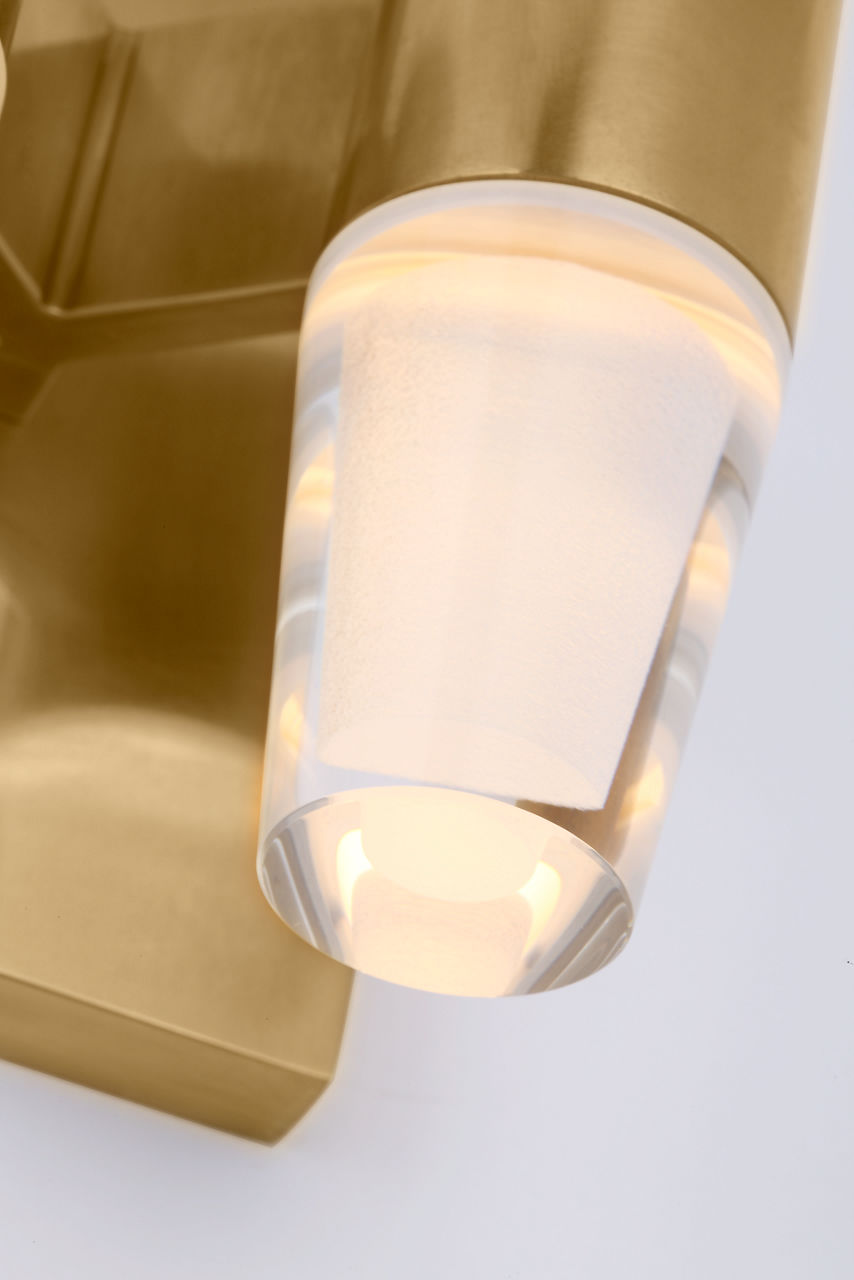 Lassell Double Short Sconce | Natural Brass 2700K 120V