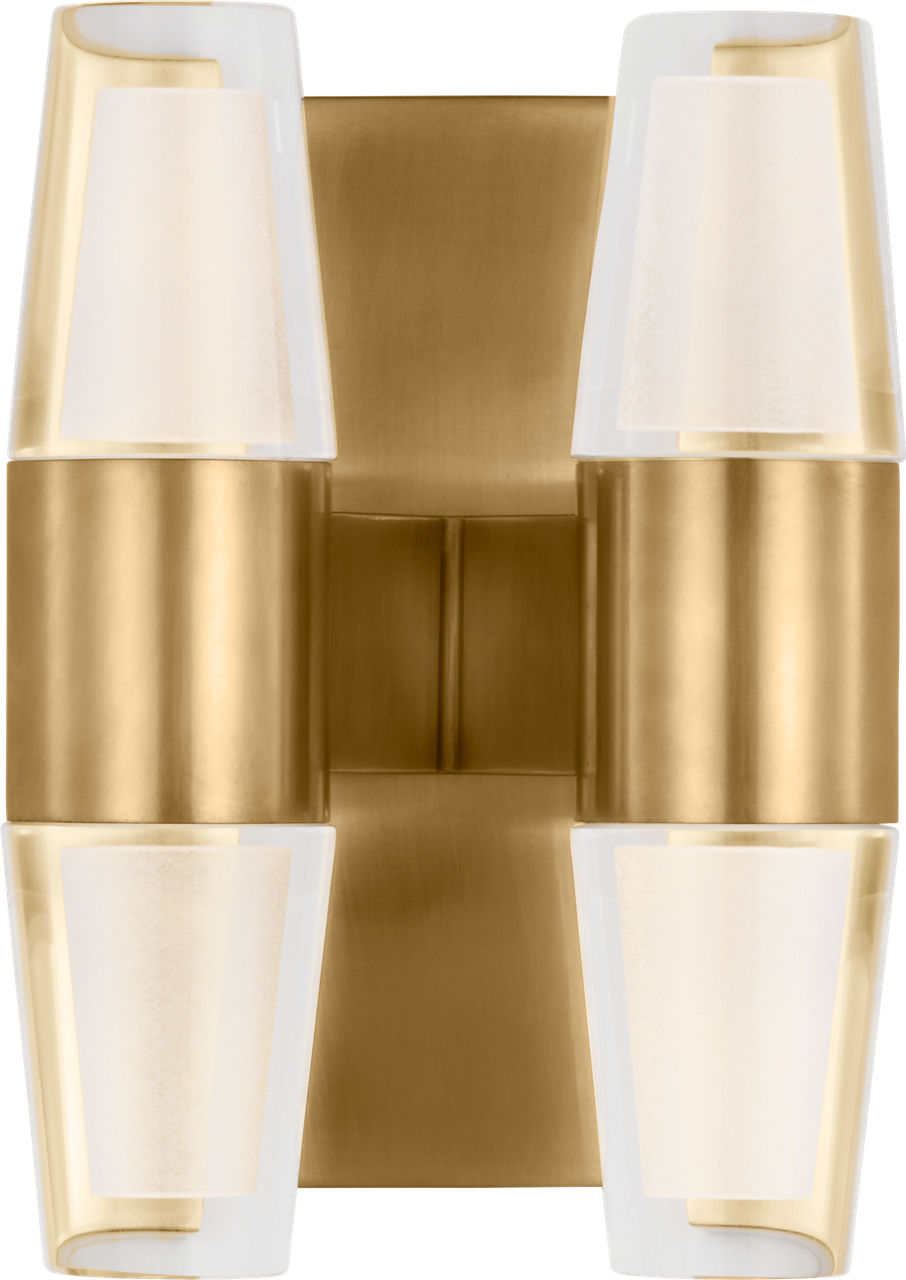 Lassell Double Short Sconce | Natural Brass 2700K 120V