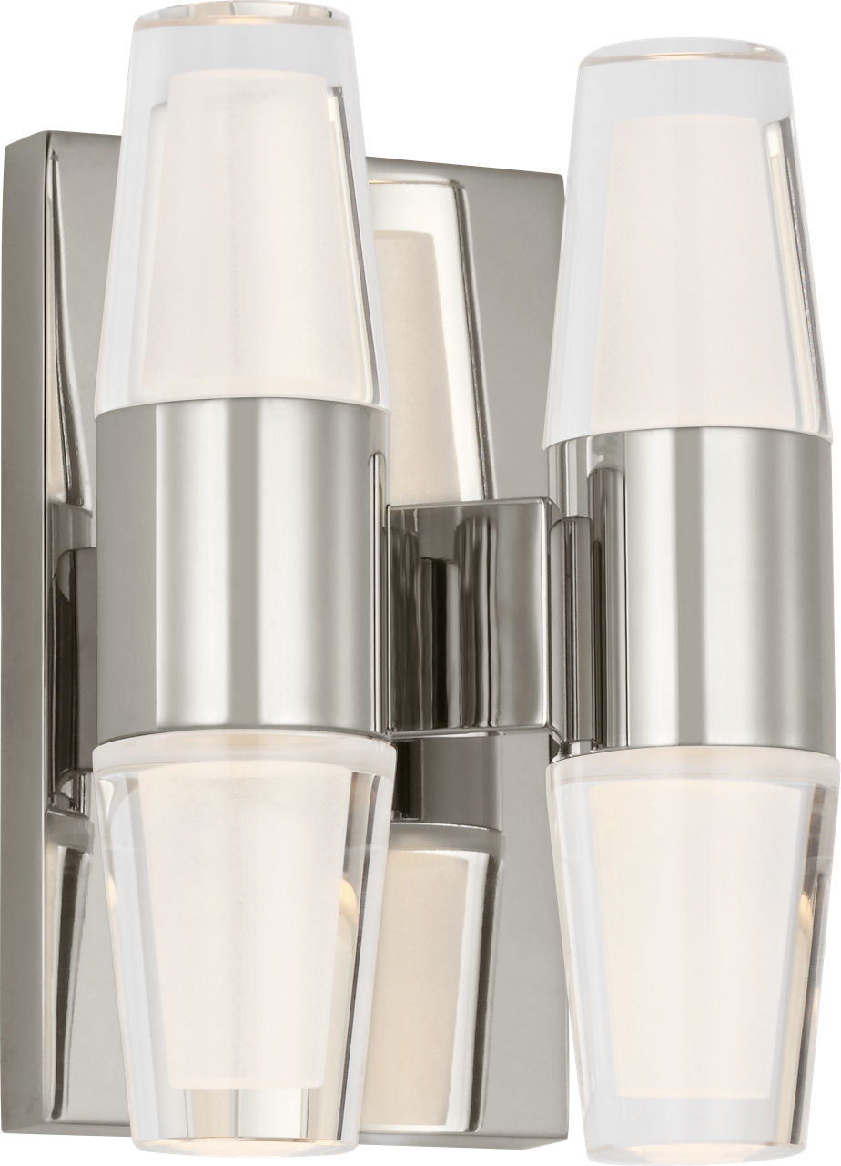 Lassell Double Short Sconce | Polished Nickel 2700K 120V