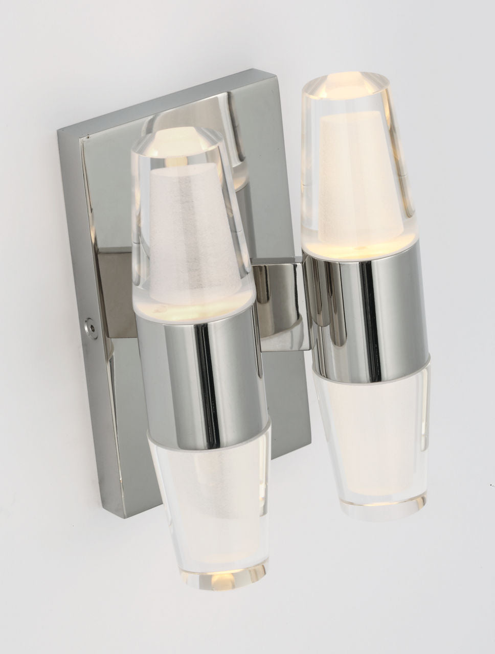 Lassell Double Short Sconce | Polished Nickel 2700K 120V
