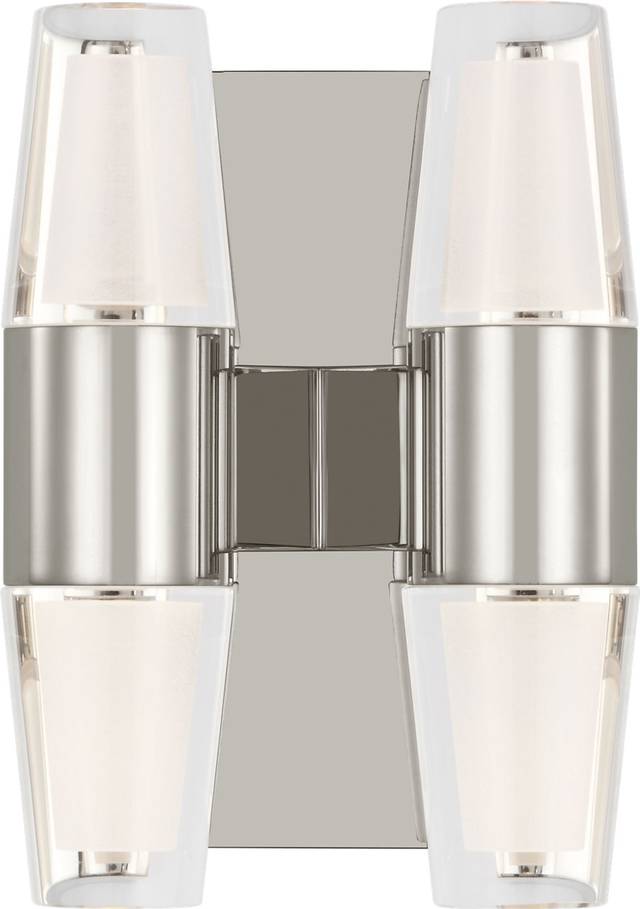 Lassell Double Short Sconce | Polished Nickel 2700K 120V