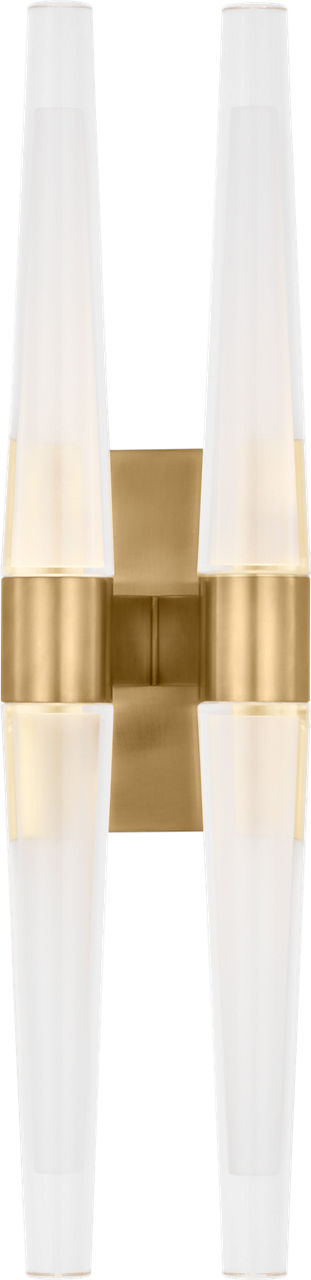 Lassell Double Tall Sconce | Natural Brass 2700K 120V