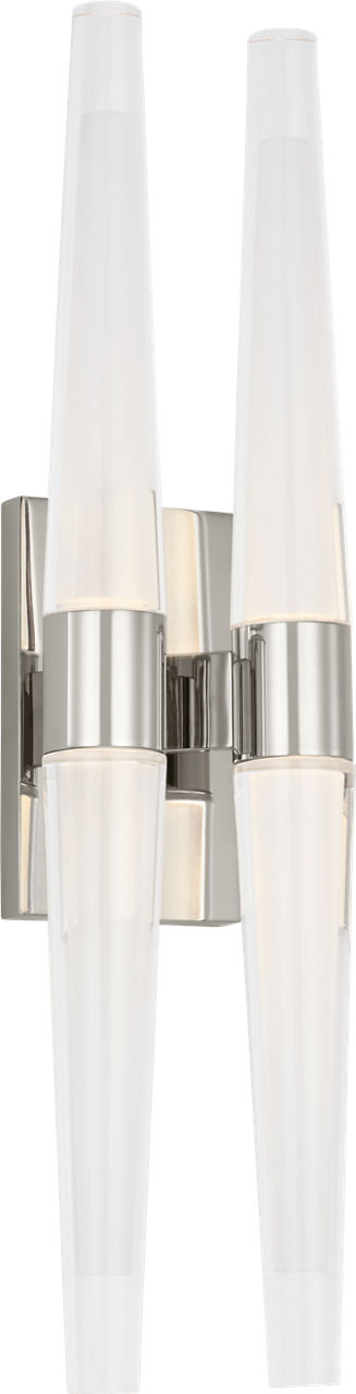 Lassell Double Tall Sconce | Polished Nickel 2700K 120V