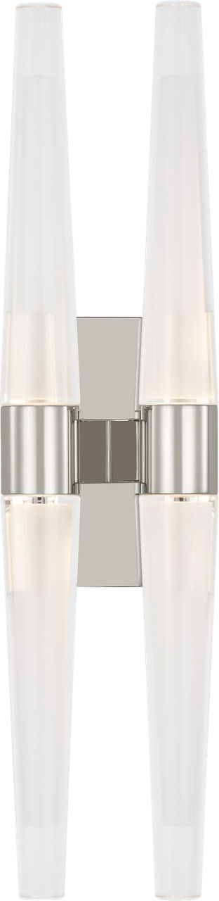 Lassell Double Tall Sconce | Polished Nickel 2700K 120V