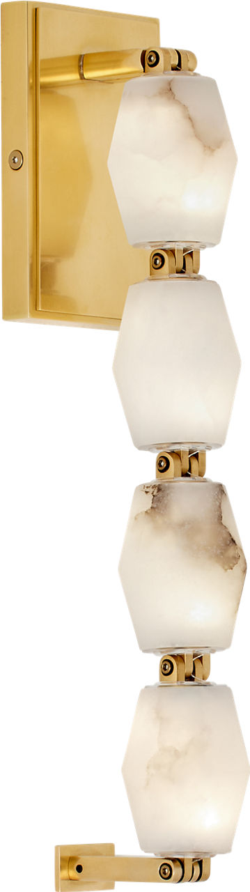 Collier Alabaster 15 Sconce | Hand-Rubbed Antique Brass 2700K