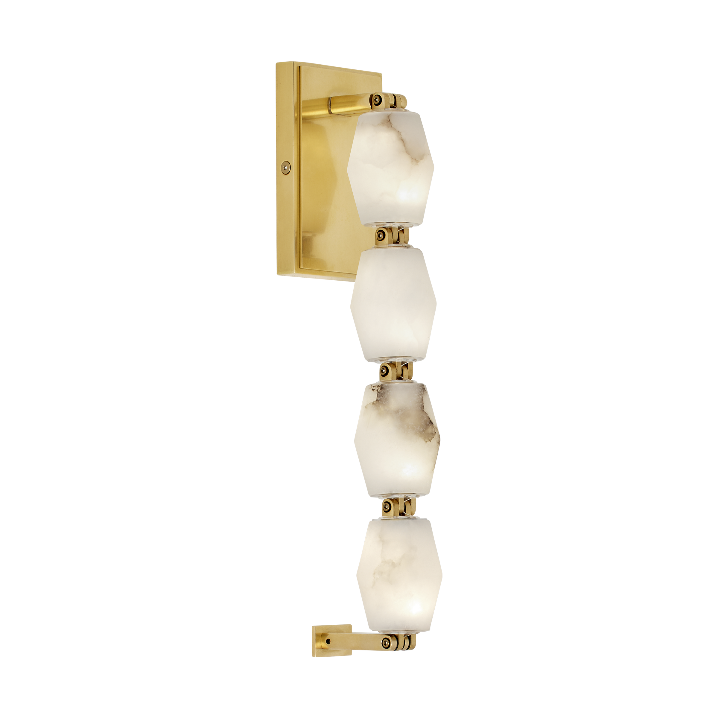 Collier Alabaster 15 Sconce | Hand-Rubbed Antique Brass 2700K
