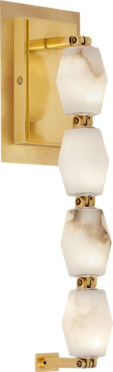 Collier Alabaster 15 Sconce | Hand-Rubbed Antique Brass 2700K