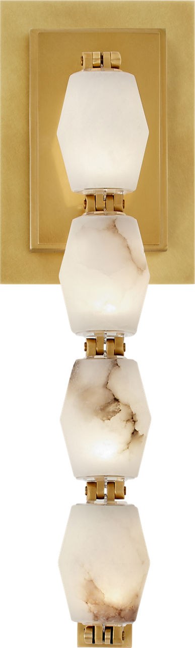Collier Alabaster 15 Sconce | Hand-Rubbed Antique Brass 2700K